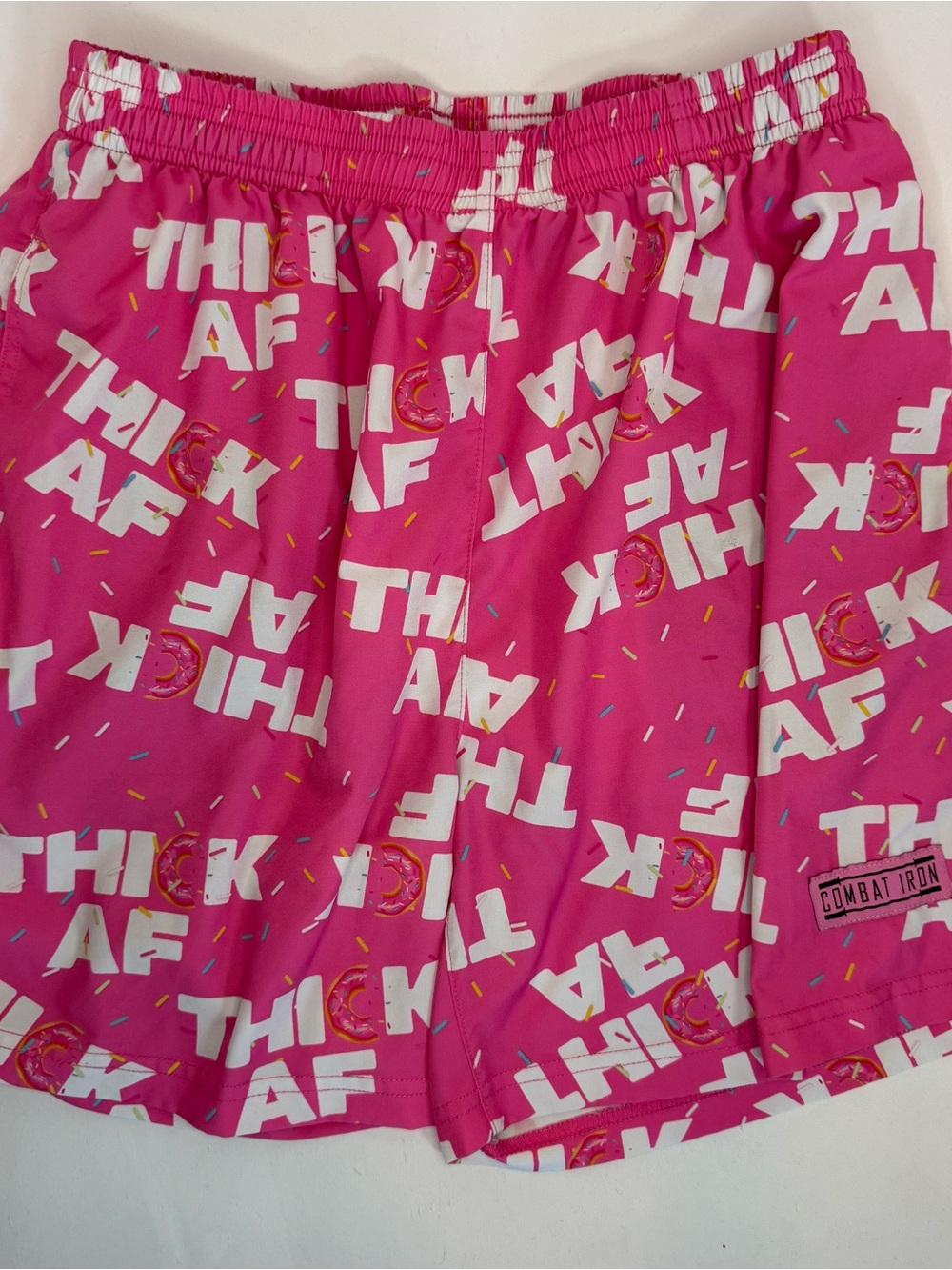 Men’s Athletic Shorts - Pink "Thick AF" Print